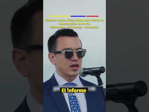 Roberto Luque coloca la primera piedra de la vía Balbanera–Pallatanga–Cumandá