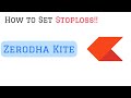 How To Set Stop Loss In Zerodha In Kannada Priceactionkannada