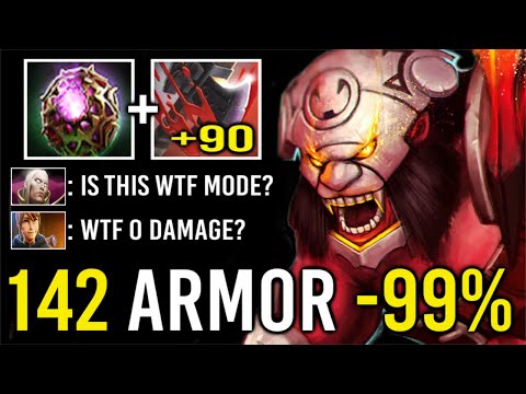 NEW WORLD RECORD 142 ARMOR -99% DAMAGE 38 Kills Carry Axe OC Even Fountain isn't Safe by Waga Dota 2