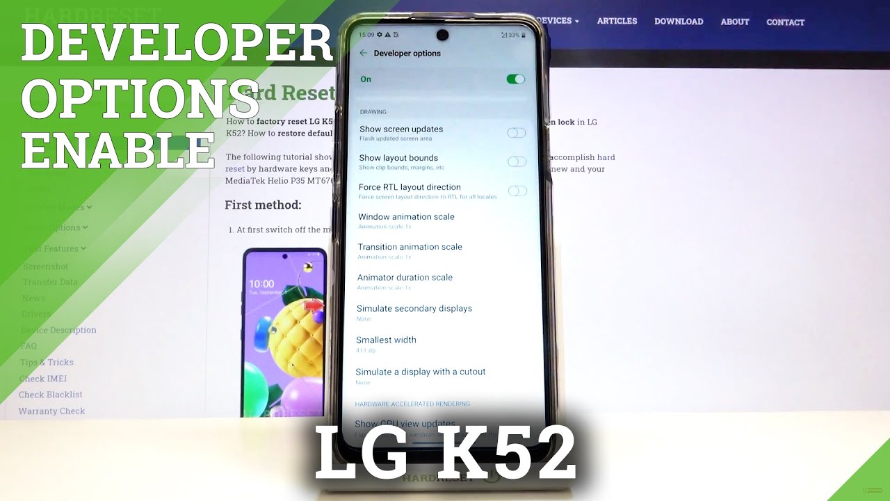 How to Enter Developer Options in LG K52 – Open Developer Mode