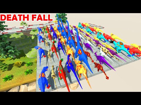 All Color Dinosaur Death Fall Spinosaurus Championship - Animal Revolt Battle Simulator