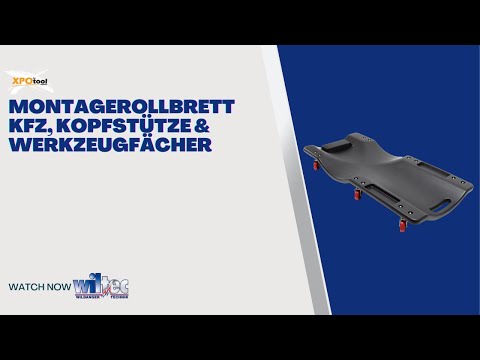XPOtool Montagerollbrett 92x41x9,5cm Kfz, Kopfstütze & Werkzeugfächer