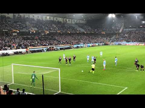 Den my häft Fotbollsmatchen mellan MFF-Lugano i Europa League, tors d 24/10-19, på ett f stadion. 💙