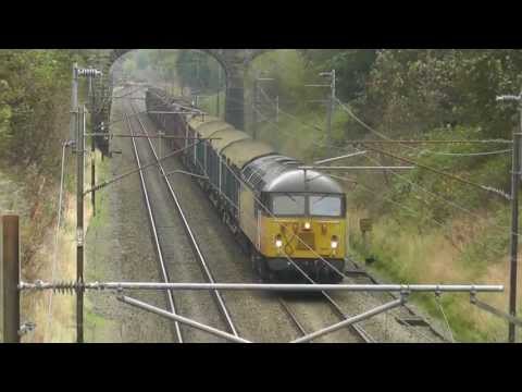 56087 6c37 Chirk - Carlisle empty logs 13th October 2013