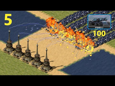 5 Paris Towers vs 100 M.A.R.V. - Red Alert 2