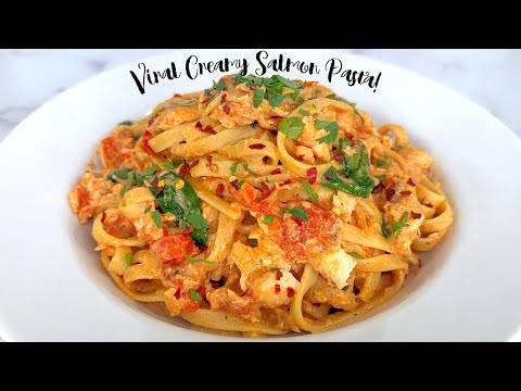 HOW TO MAKE THE VIRAL TIKTOK ONE PAN CREAMY SALMON PASTA!