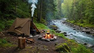 Hot Tent Camping by the River - Catch & Cook