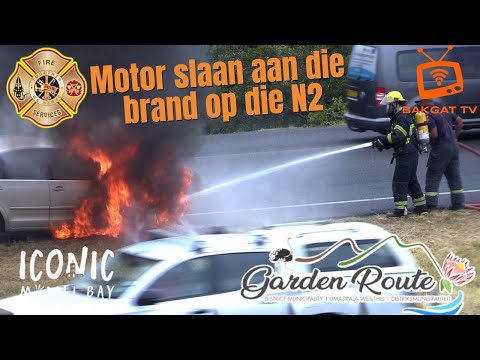 Mosselbaai Brandweer is TOPS - Kar slaan aan die brand weens elektriese fout op die N2