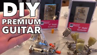 Video thumbnail for Making a Premium LP Guitar w/ a Solo DIY Guitar Kit LPK-10TB and Seymour Duncan 59s. 50s Wiring. by Guitar Hobby with "Danny The Medic"