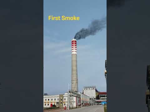 First Smoke From The Chimney #chimney #thermalpowerplant #shortvideo