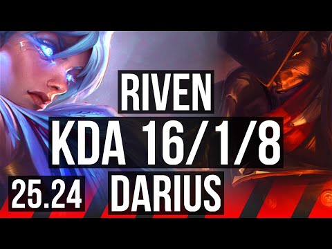 RIVEN vs DARIUS (TOP) | Good KDA: 16/1/8 | TR Grandmaster | 25.24