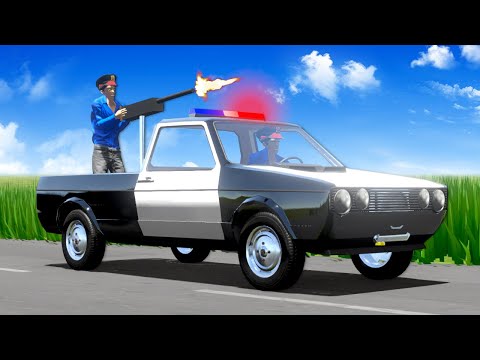 I Built a POLICE TRUCK with MOUNTED GUN! - The Long Drive