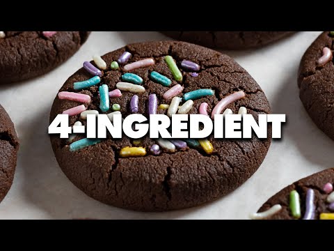 4 Ingredient Chocolate Cookies - Chocolate Sugar Biscuits