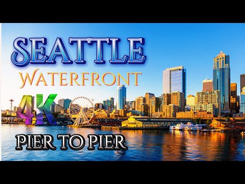 usa SEATTLE Waterfront Virtual Walking Tour Pier to Pier and Overlook Aquarium Top Roof View Point