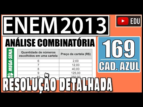 [ENEM 2013] 169 📘 ANÁLISE COMBINATÓRIA Considere o seguinte jogo de apostas: Numa cartela com 60