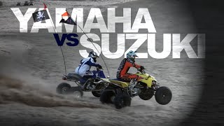 preview picture of video 'Yamaha Banshee 350 vs. Suzuki LTR 450 Drag Race up Olds - Glamis California'