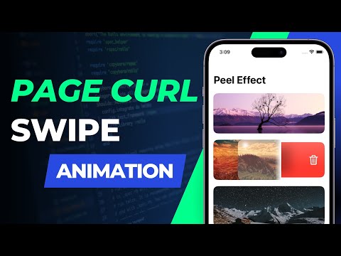 SwiftUI Page Curl Swipe Animation - Swipe to Delete - Peel Effect - Xcode 14 thumbnail