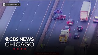 Lanes remain closed on I-55 as police investigate deadly crash in Romeoville