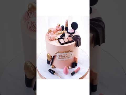 Makeup theme cake design #makeup #shortsfeed #makeupcake #shorts #cakedesign