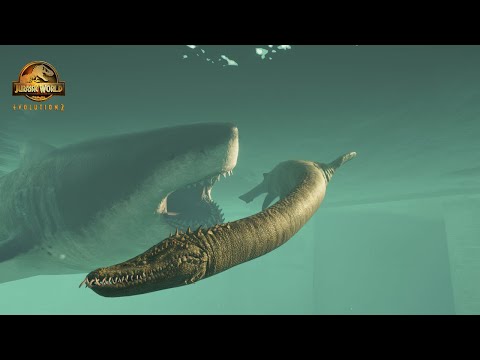 Megalodon vs Elasmosaurus - Jurassic World Evolution 2