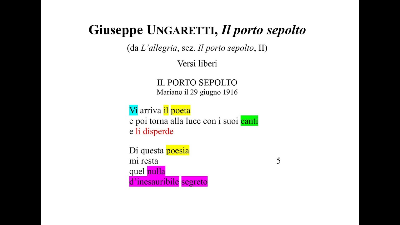 Giuseppe Ungaretti, "Il porto sepolto", 1916 (da "L'allegria"): testo, analisi e commento