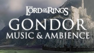 Lord of the Rings Music &amp; Ambience | Gondor - Morning Rain and Thunder at Minas Tirith