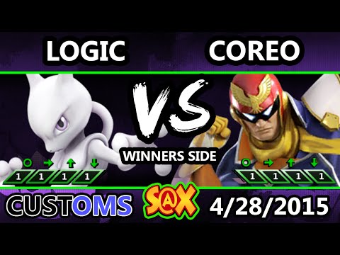 S@X Customs - Coreo (C. Falcon) Vs. VGBC | Logic (MewTwo) - SSB4 Tournament - Smash Wii U