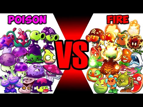 Team POISON vs FIRE Plants - Who Will Win? - Pvz 2 Team Plant vs Team Plant