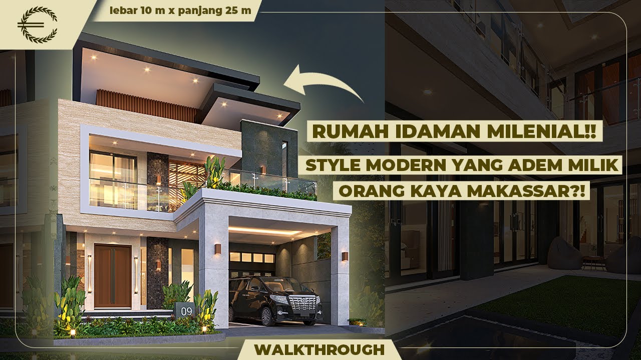 Video 3D Desain Rumah Modern 2 Lantai Bapak Jordan - Makassar