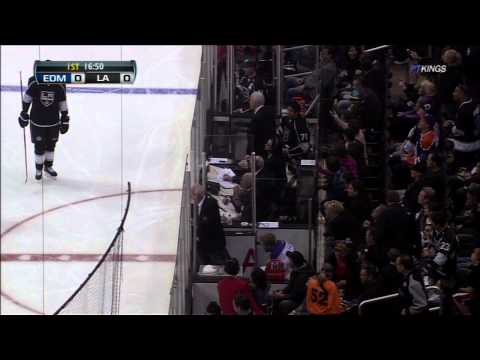 Ben Eager vs Nolan fight. Edmonton Oilers vs Los Angeles Kings 4-2-12 NHL Hockey