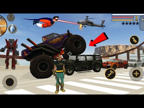 Vegas Crime Simulator (Monster Truck Climbed Over Army Jeep) Chaos on the bridge-Android Gameplay HD