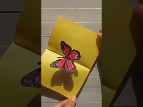 DIY butterfly pop-up card || easy idea #giftideas #papercraft#diy #shorts 🦋