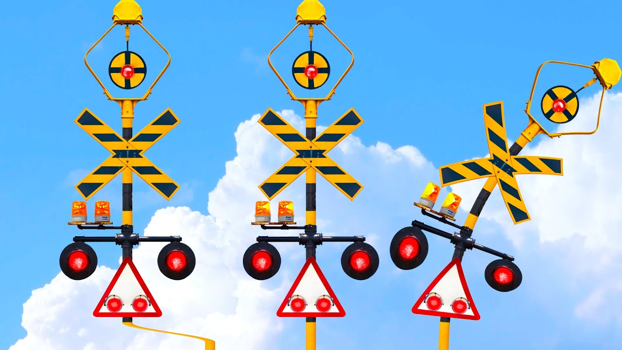 【踏切アニメ】寄せ集めふみきりカンカン♪＼いろいろ合成／Mishmash! Imaginary railroad crossings and trains!