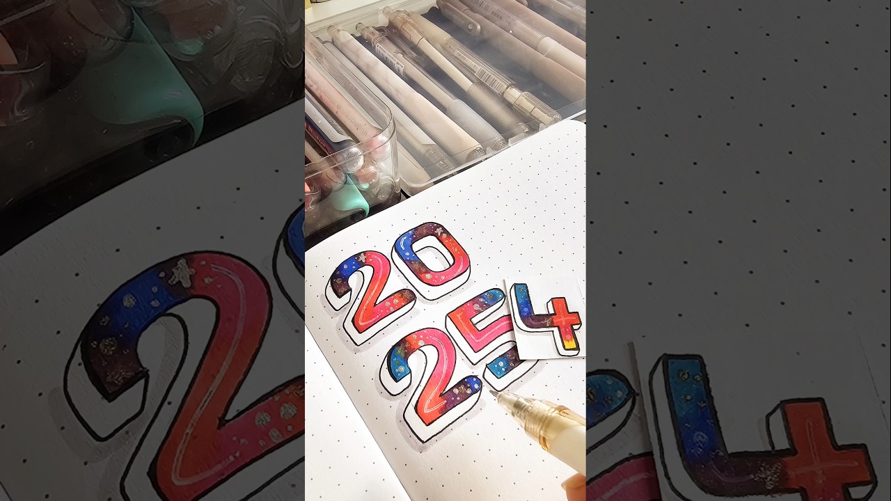 Goodbye 2024 Welcome 2025 / Creative Lettering #handlettering #calligraphy #3dlettering #art