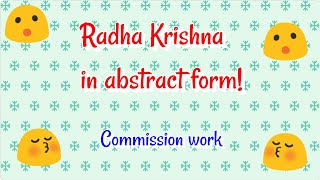 Art Challenge 42: Radha Krishna in Abstract form 💖 #create2learn #artistonyoutube #art #artvlog