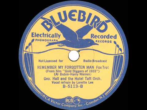 1933 George Hall - Remember My Forgotten Man (Loretta Lee, vocal)