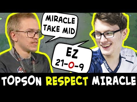 Topson RESPECTS Miracle — gives mid to TI7 winner EZ game
