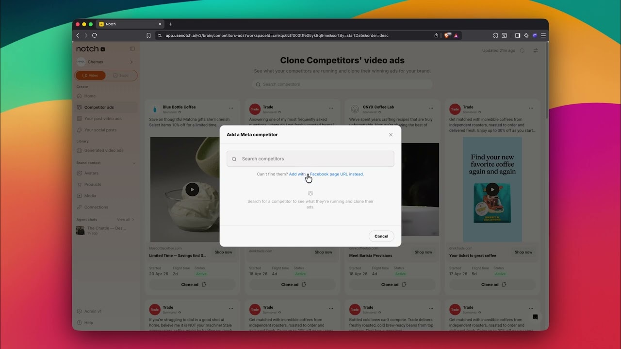 Clone a competitor ad