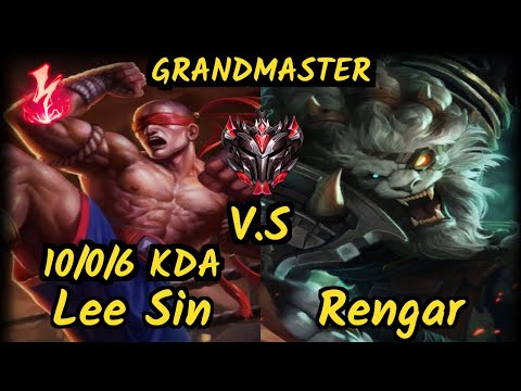 Stefan (LEE SIN) vs RENGAR - 10/0/6 KDA JUNGLE GAMEPLAY - EUW Ranked GRANDMASTER