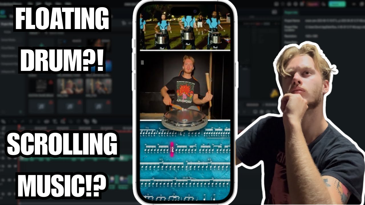 Scrolling Sheet Music Tutorial! (+Floating Drum Effect)