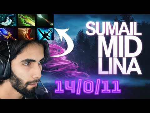SUMAIL MID LINA Pro Midlane Gameplay BEYOND GODLIKE Dota 2 LANING PHASE and HIGHLIGHTS Patch 7.37e