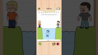 Brain Test 5 Level 34: Save the drowning man! Walkthrough