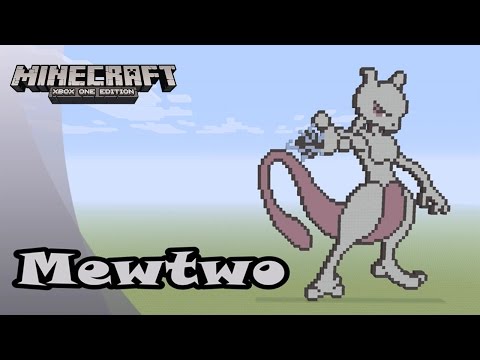JBrosGaming - Minecraft: Pixel Art Tutorial and Showcase: Mewtwo (Pokemon)