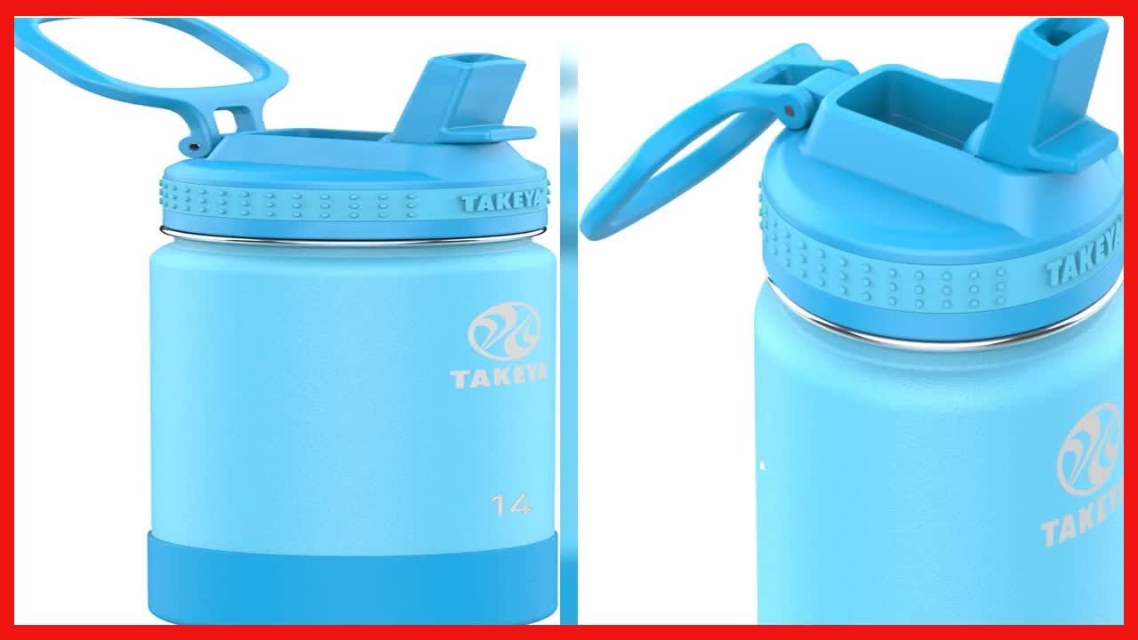 Bon produit -  Takeya Active Gourde isotherme pour enfants avec couvercle en paille, 14 oz, Atlantic