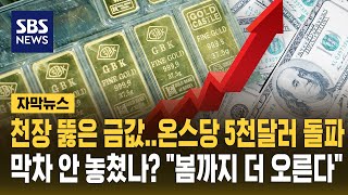 국제 금값 온스당 5천달러 뚫었다…막차 안 놓쳤나? "봄까지 더 오른다" (자막뉴스) / SBS