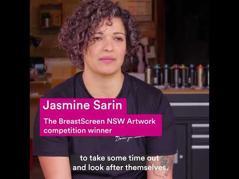 Jasmine Sarin tells the story of her artwork for BreastScreen NSW (mobile)