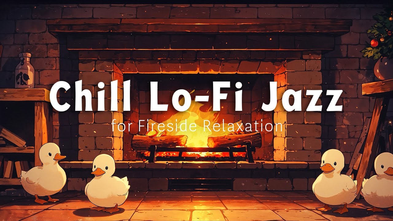 Relaxing Lofi Jazz with Crackling Fireplace Sounds - Chill Beats MIX | Study & Chill