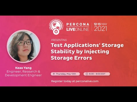 Percona Live ONLINE 2021 Open Source Database Conference May 12 13 2021