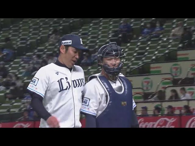 【9回表】開幕に向けて順調な仕上がり!! ライオンズ・増田達至 オープン戦初登板で3者凡退の好投!!  2023年3月24日 埼玉西武ライオンズ 対 横浜DeNAベイスターズ