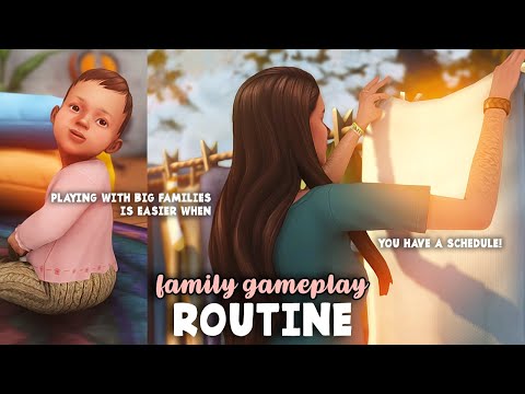 My large Sims family gameplay routine with 2 kids, a toddler & an infant!